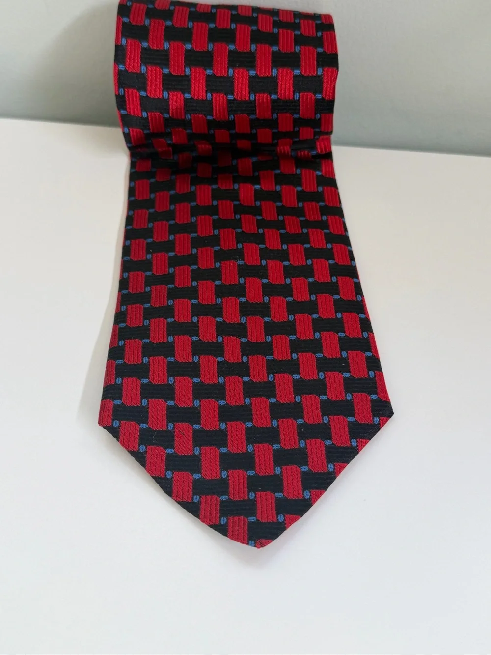 Vintage 90’s Geometric Silk Tie Statement Menswear Necktie‎ Designer Retro Mens